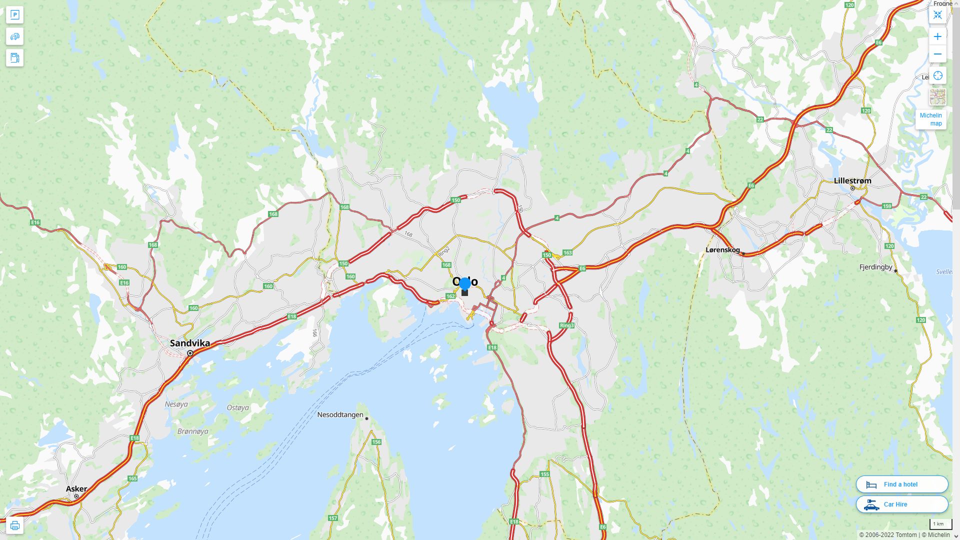 Oslo Highway and Road Map